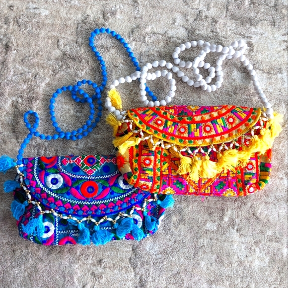 Vegan Boho Bag in Blue - Picture 1 of 5